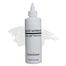Chefmaster Liqua-Gel bottle pour for precise control in bright white icing