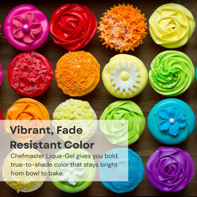 Chefmaster Liqua-Gel fondant decoration for vibrant, consistent designs.