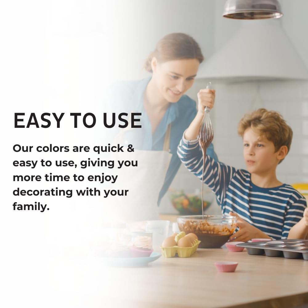 Chefmaster Liqua-Gel safe-ingredients ensure food-safe coloring options for families.