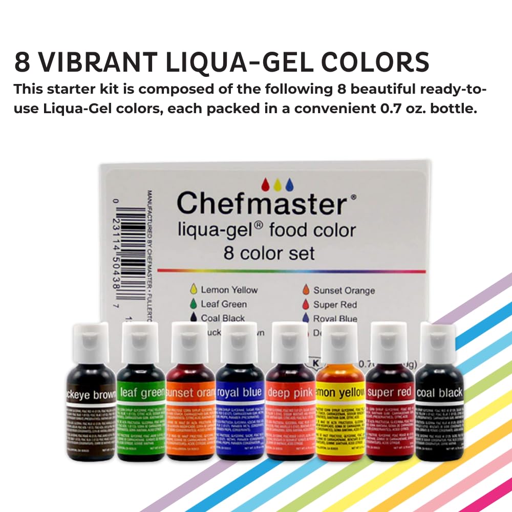 Chefmaster Liqua-Gel rose pink adds soft blush to cupcakes and icings