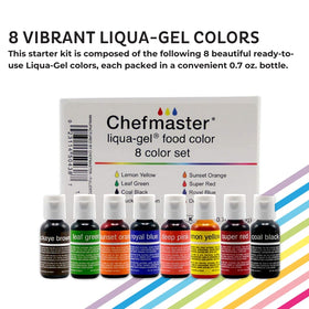 Chefmaster Liqua-Gel rose pink adds soft blush to cupcakes and icings