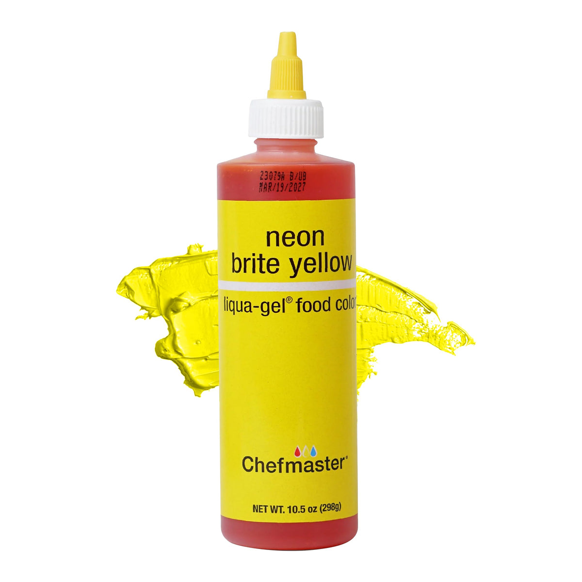 Chefmaster Neon Yellow Liqua-Gel bottle for vibrant icing colors