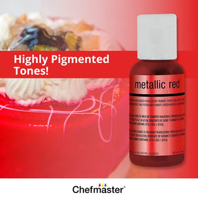 Chefmaster rich metallic hues spray smoothly over icing for dazzling results