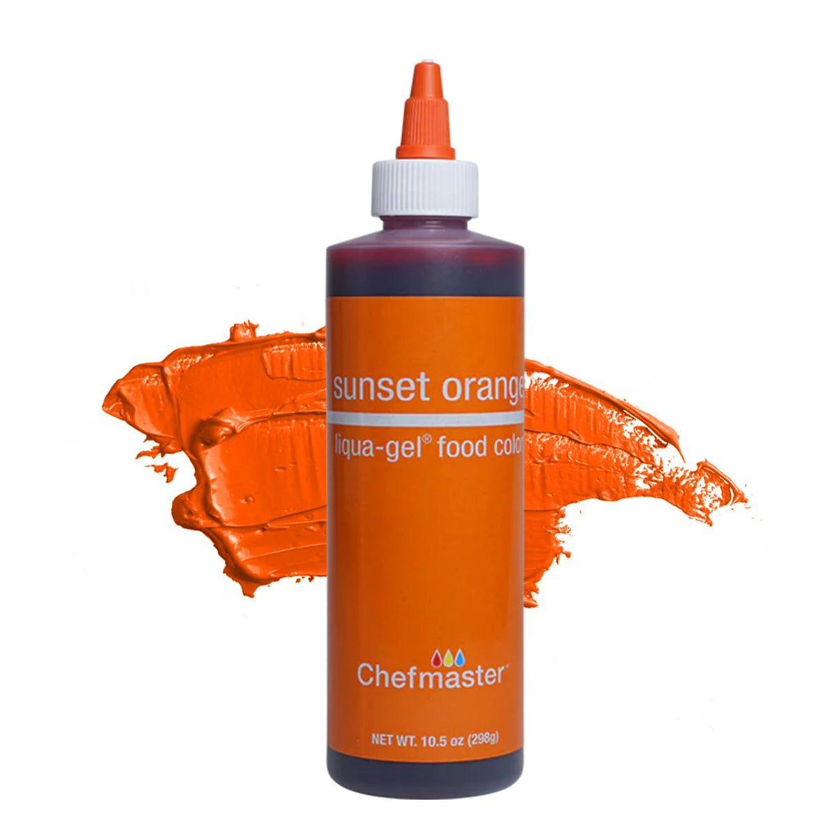 Chefmaster Sunset Orange Liqua-Gel bottle for vivid icing color