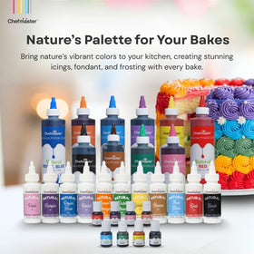 Chefmaster vibrant icing colors brighten buttercream without altering taste.