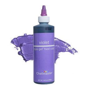 Chefmaster Violet Liqua-Gel bottle ready for vibrant color tinting of icing.