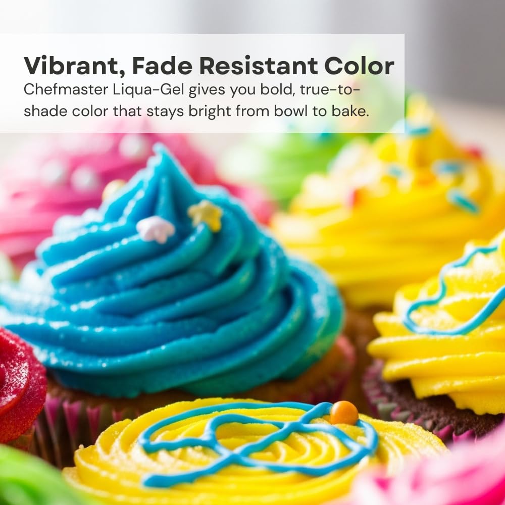 Violet Liqua-Gel color being added to icing to enhance shine and depth.