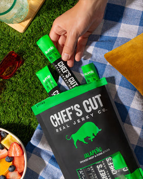 Chefs Cut slow-smoked jerky stick offers restaurant-quality flavor on the go.