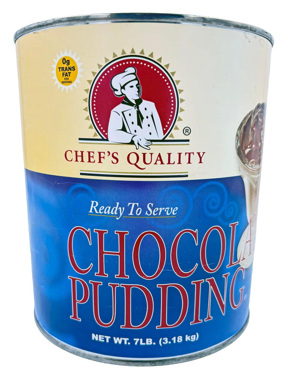 Chef's Quality creamy chocolate pudding in a serving dish, ideal for dessert service.