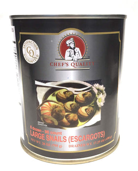 Chef's Quality escargots in a jar display, ideal for elegant entertaining.