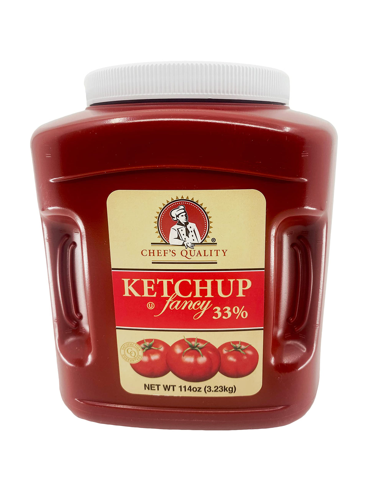 Chef's Quality Fancy Ketchup 114 oz bottle highlights rich tomato color for family meals