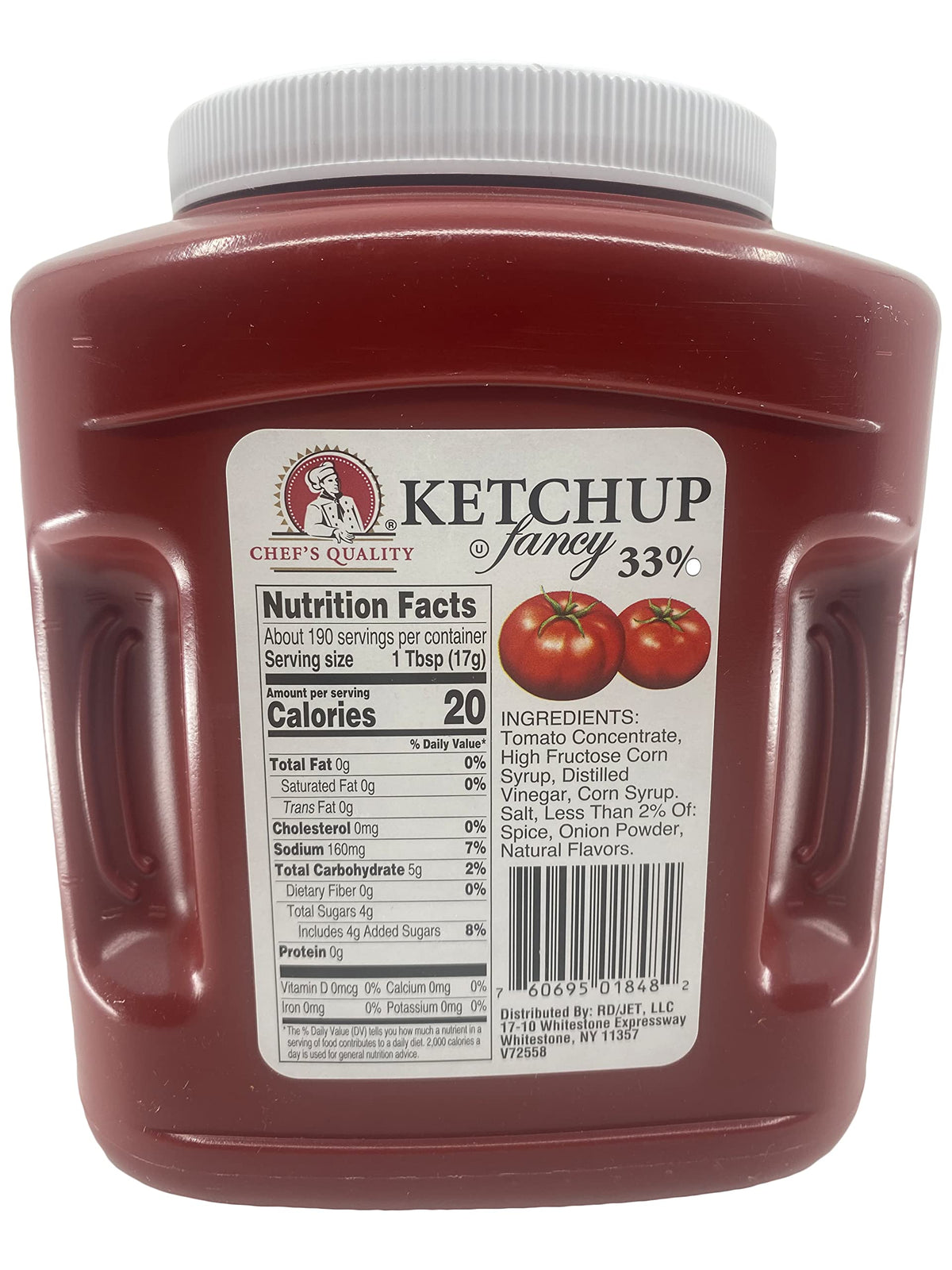 Chef's Quality Fancy Ketchup 114 oz pour captures smooth drizzle for burgers and fries