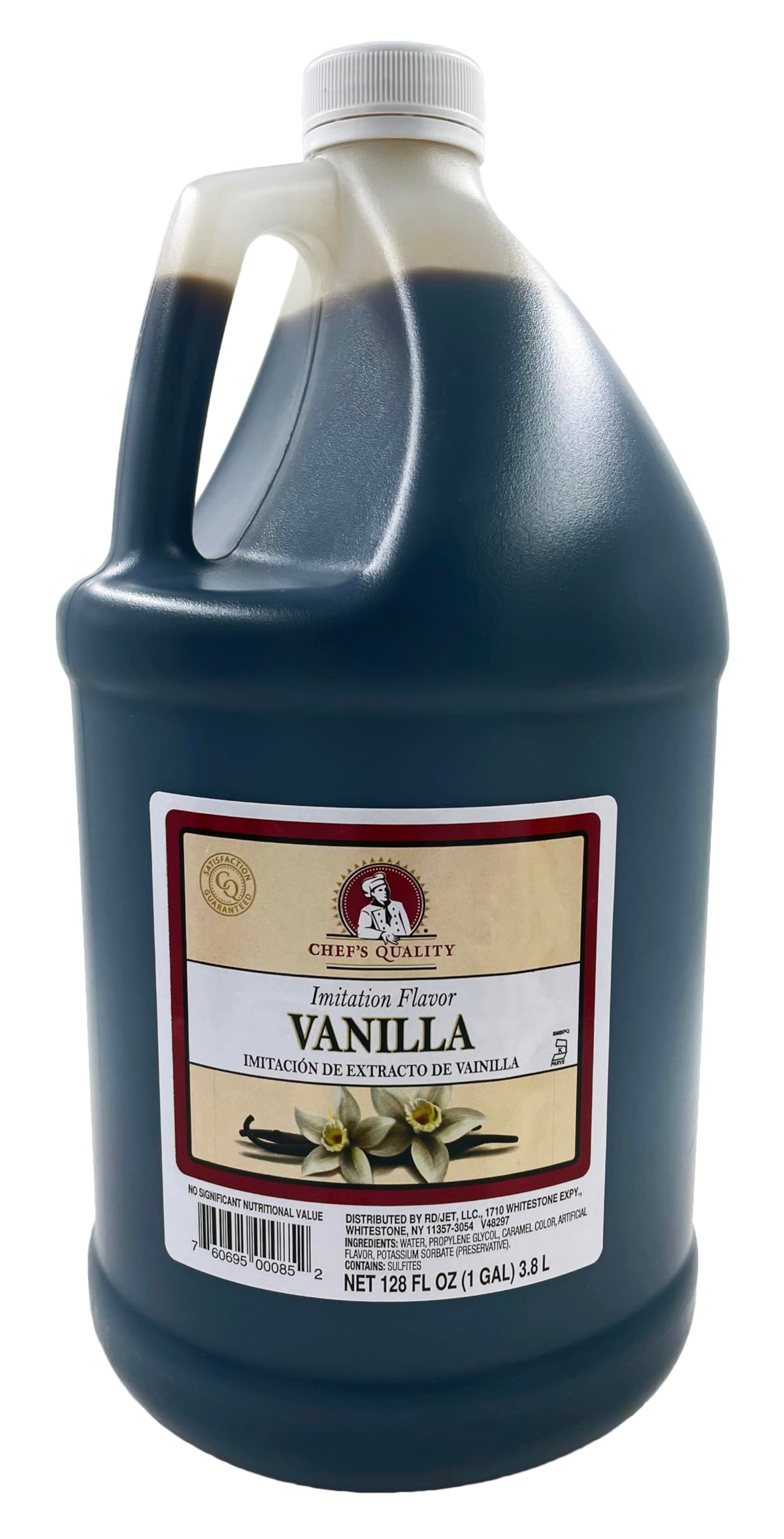 Chef's Quality imitation vanilla 1 gal bottle for rich flavor in bold recipes