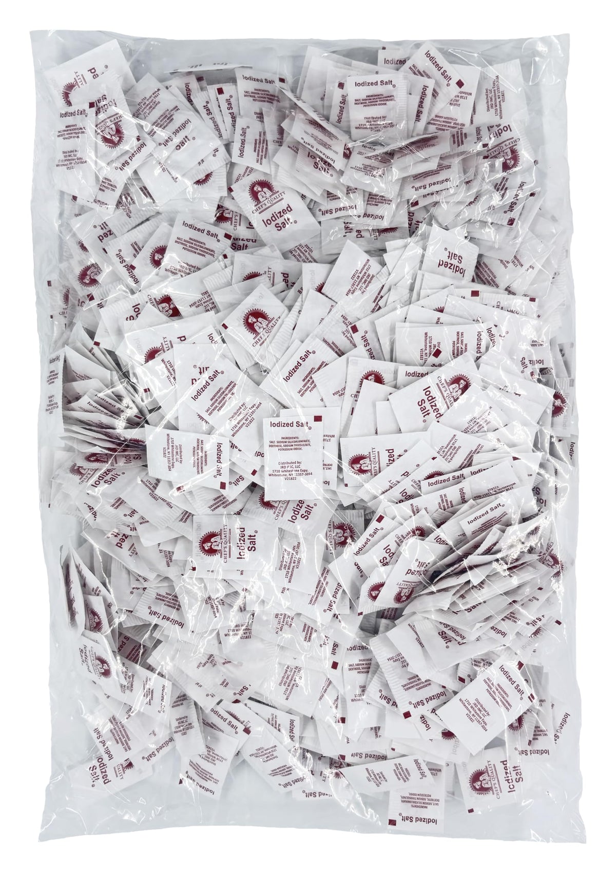Chef's Quality salt packets packaged for easy, mess-free use.