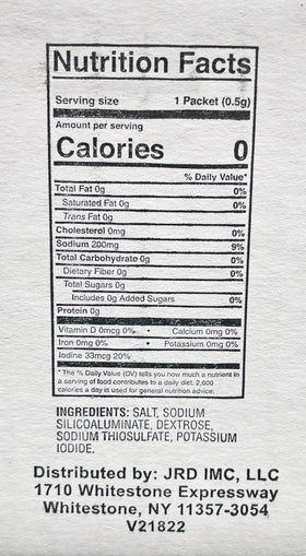 Chef's Quality portable salt packets great for desks, picnics, and entertaining.