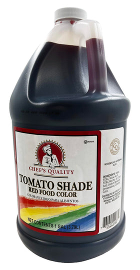 Chef's Quality Tomato Red Food Color front label shows vibrant hue for desserts.