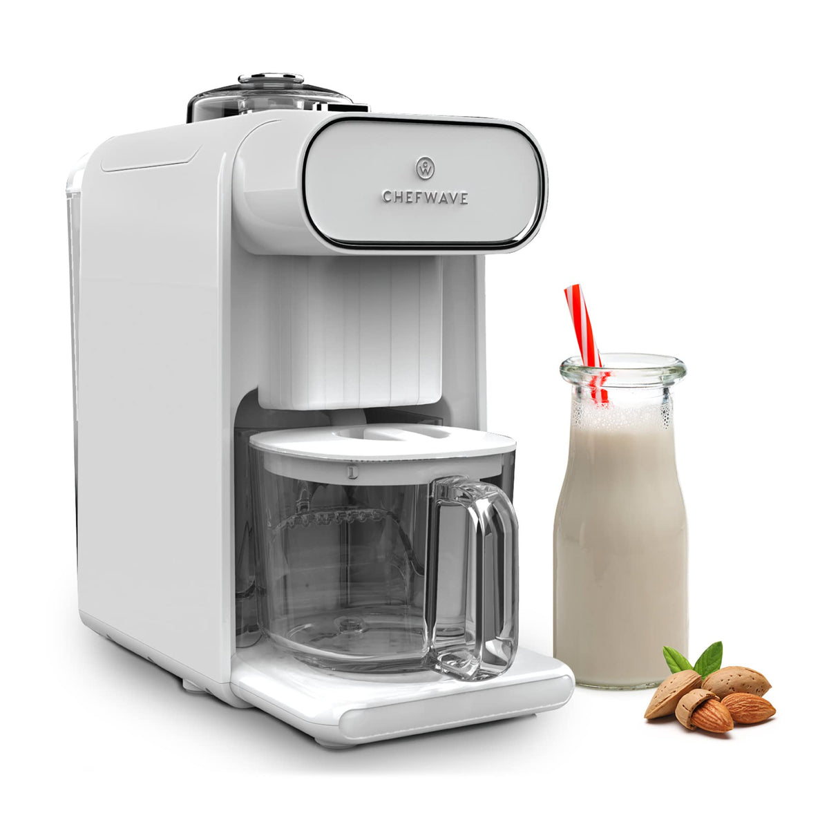 ChefWave Milkmade glass pitcher stored milk in the fridge