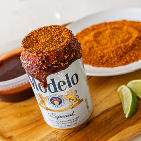 Fruity dip with Cheilitas Chamoy for fruit and snacks.