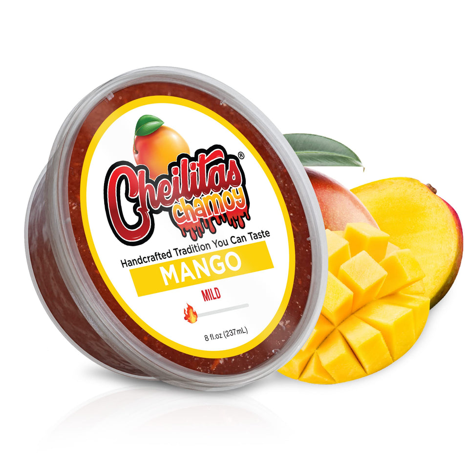 Cheilitas Chamoy Mango Rim Dip bottle ready for cocktail rims and snacks