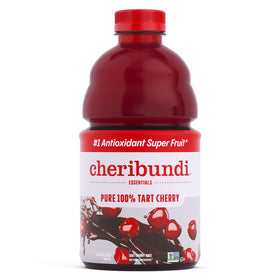 Cheribundi 100% Tart Cherry Juice bottle pouring to support post-workout recovery