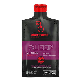 Cheribundi 2oz pouch close-up for grab-and-go recovery.