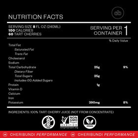 Cheribundi antioxidant-rich juice emphasizing phytonutrients for joint support.