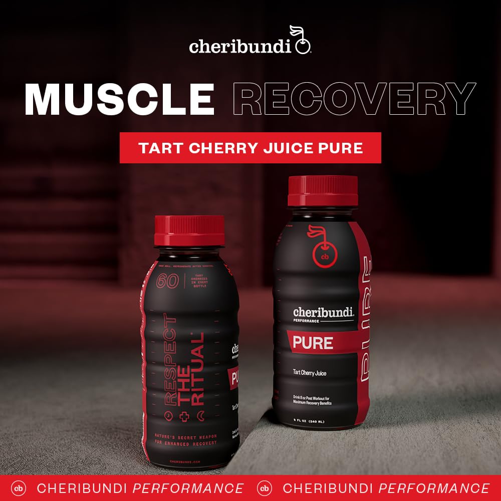 Cheribundi tart cherry juice glass ready to hydrate after training.