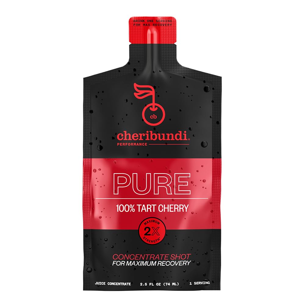 Cheribundi tart cherry juice pouch ready-to-drink for post-workout recovery