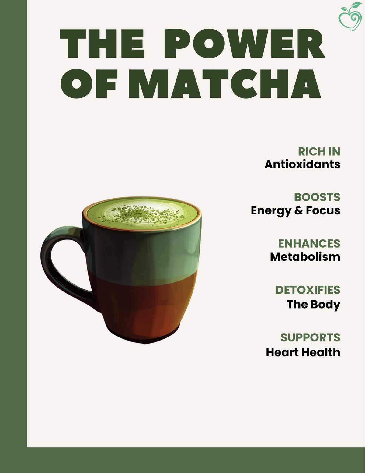 Cherie Sweet Heart glass cup showcasing vibrant matcha tea ritual and antioxidant boost.
