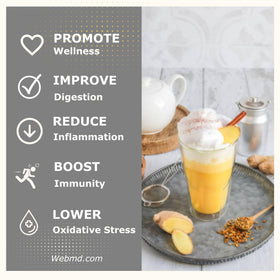 Cherie Sweet Heart smoothie glass with golden milk for a refreshing boost