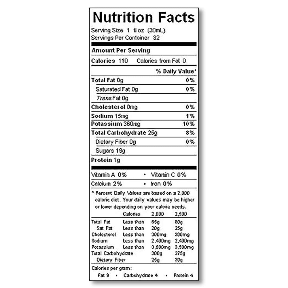 Cherry Bay Orchards Tart Cherry Concentrate bottle on countertop, convenient 32oz size.