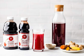Cherry Bay Orchards Tart Cherry Concentrate vibrant color signals natural goodness.