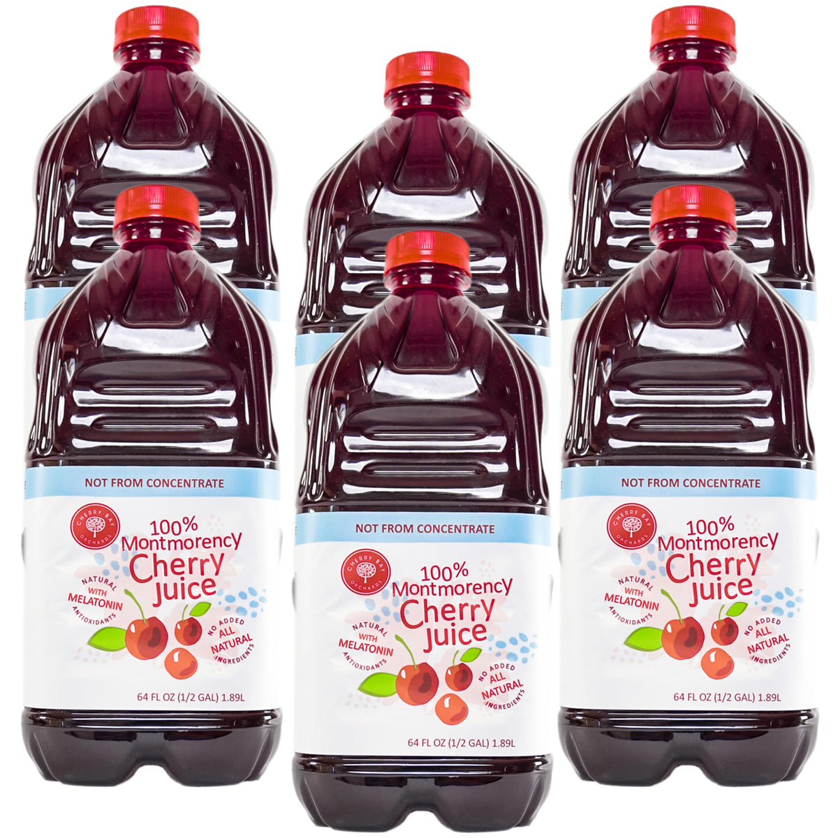 Cherry Bay Orchards Tart Cherry Juice bottle pouring into a glass for easy daily hydration.