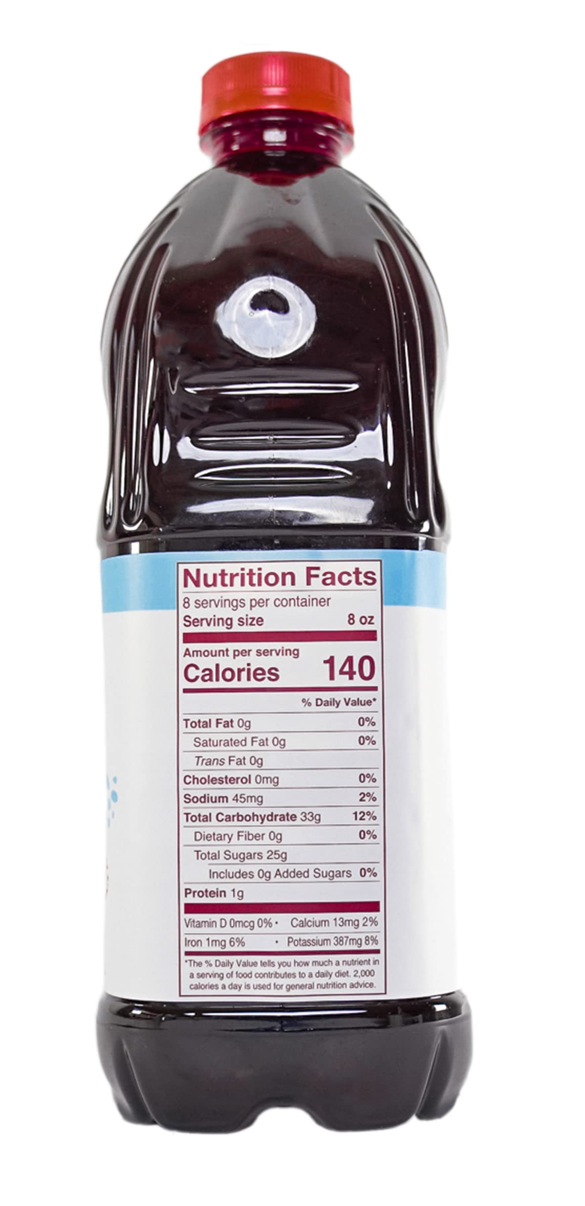 Cherry Bay Orchards Tart Cherry Juice label close-up, all-natural ingredients highlighted
