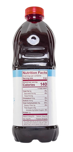 Cherry Bay Orchards Tart Cherry Juice label close-up, all-natural ingredients highlighted
