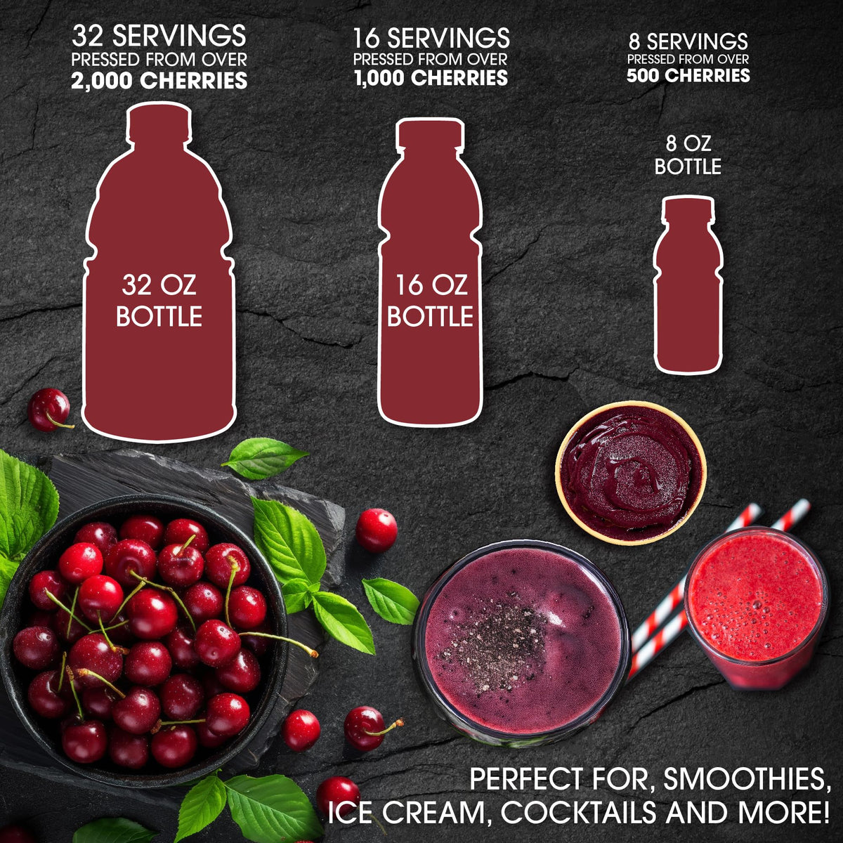 Cherry Bay Orchards Tart Montmorency concentrate glass and mixer for refreshing drinks