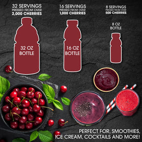 Cherry Bay Orchards Tart Montmorency concentrate glass and mixer for refreshing drinks