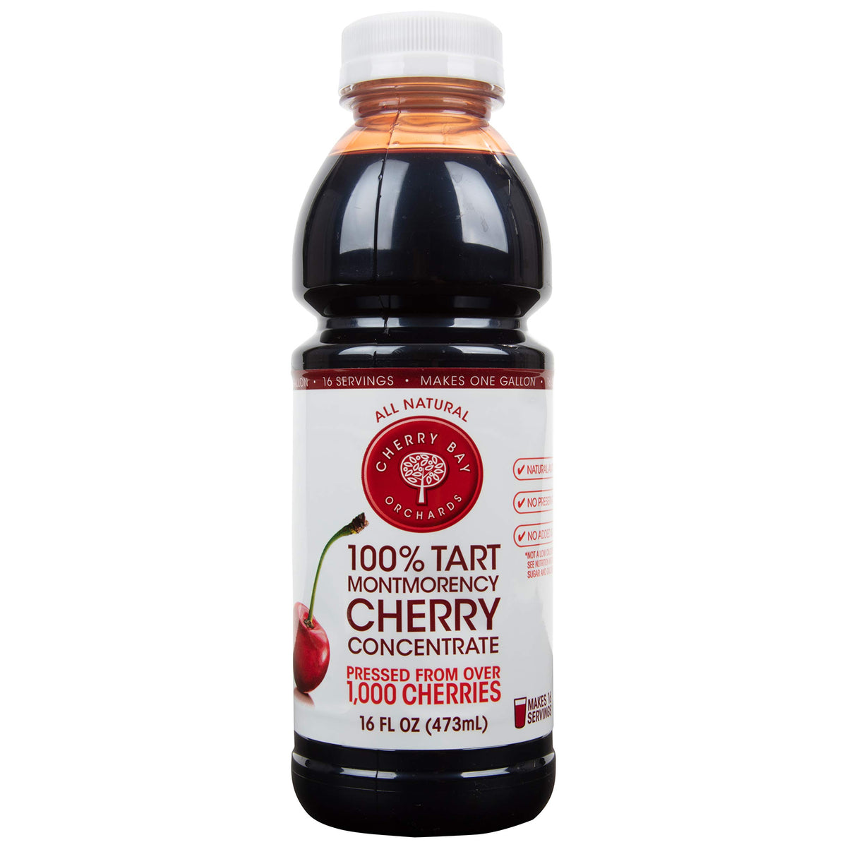 Cherry Bay Orchards Tart Montmorency concentrate origin USA packaging emphasizes quality