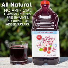 Cherry Bay Orchards tart Montmorency juice 2-pack packaging highlighting USA-made quality.