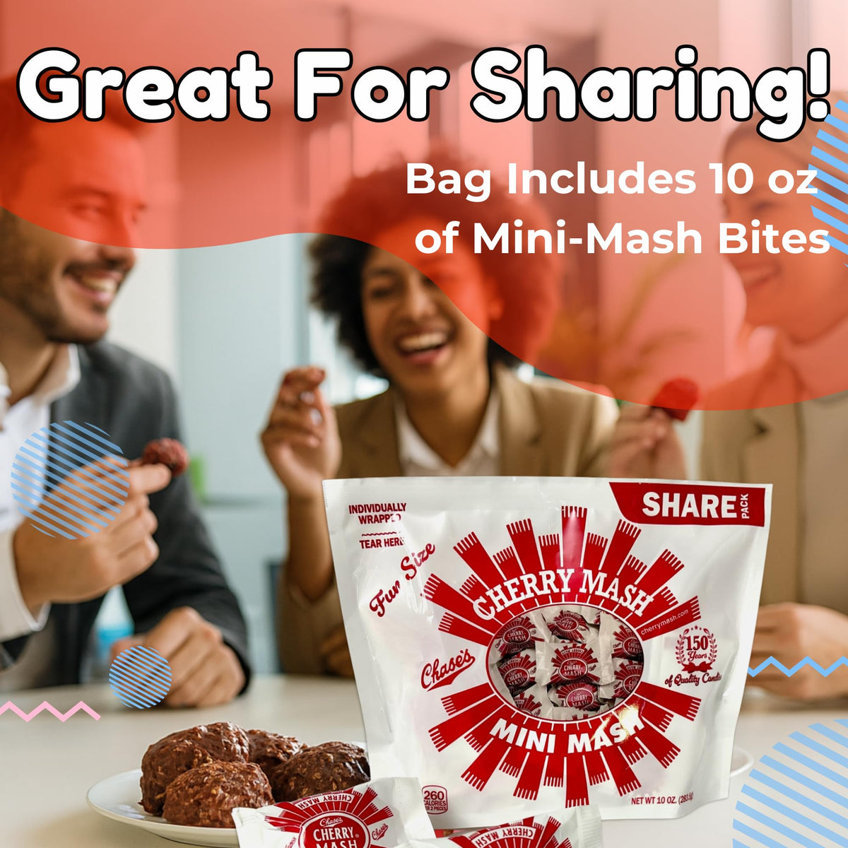 Cherry Mash stand-up pouch 10oz offers convenient, shareable retro candy.