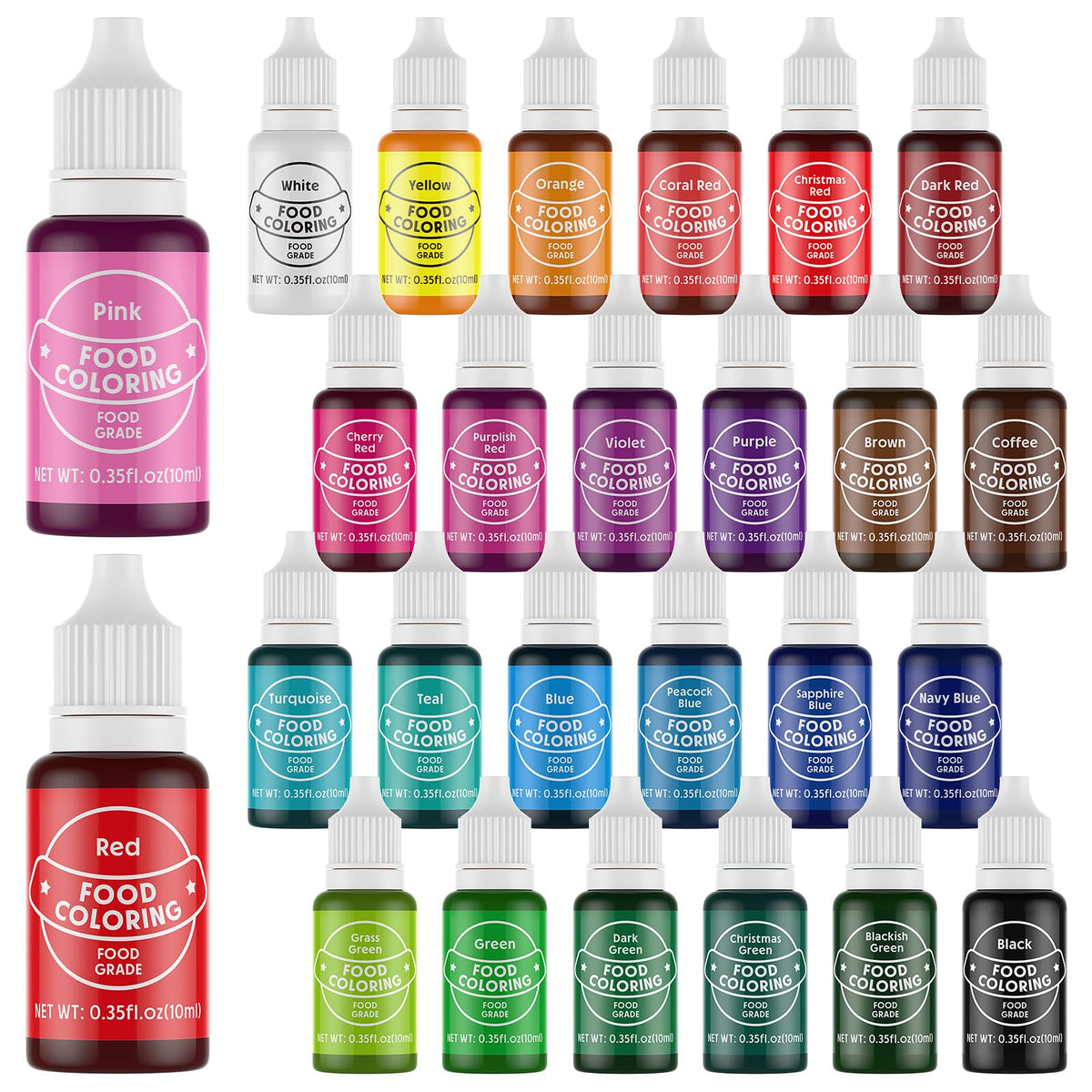 Cherrysea 26x10ml dye set bottles for vibrant dessert coloring