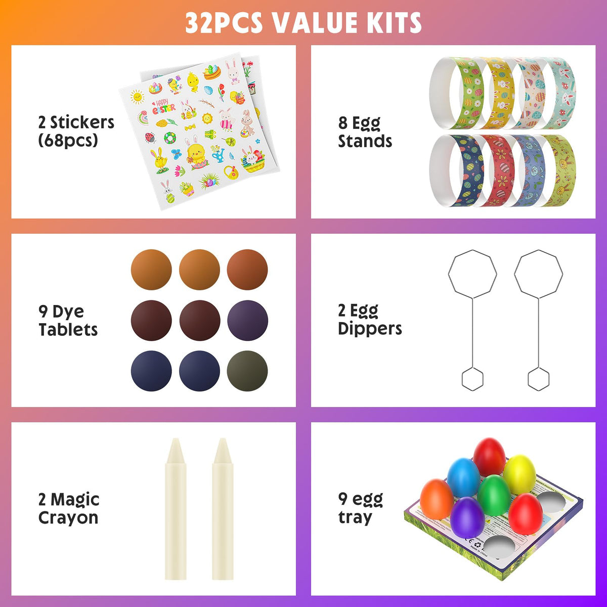 Cherrysea Easter egg kit dye tablets close-up for rich color blending.