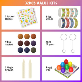 Cherrysea Easter egg kit dye tablets close-up for rich color blending.