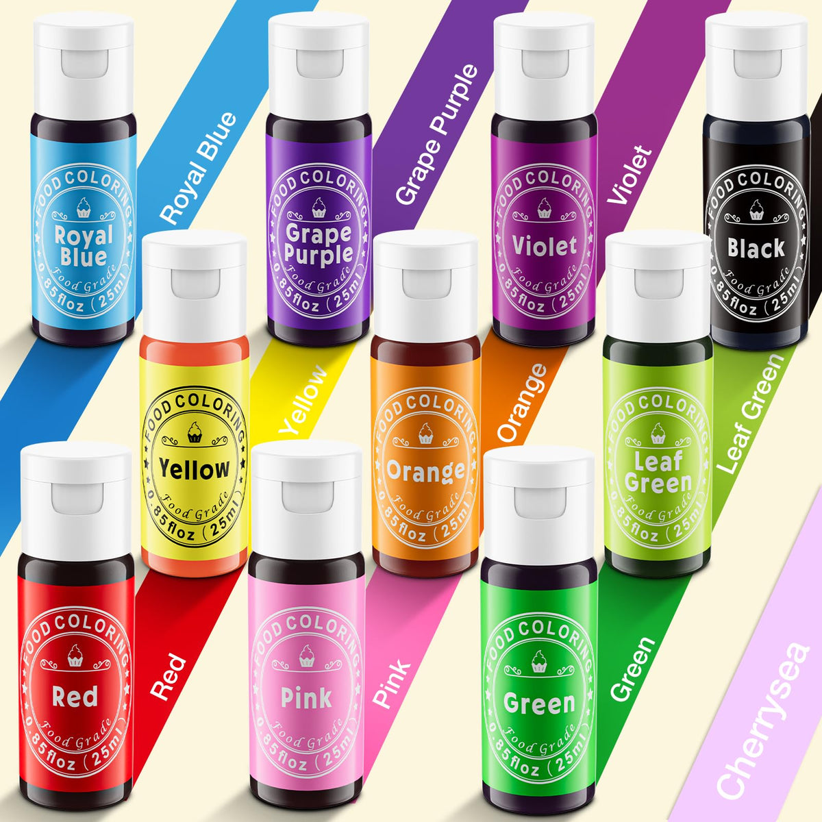 Cherrysea yellow bottle drops to brighten cakes with sunny hues