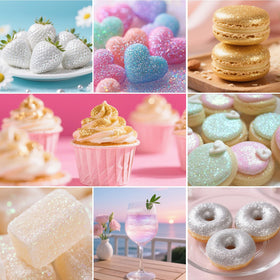 Cherrysea iridescent gold glitter combo for desserts and beverages