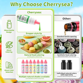 Cherrysea orange dye bottle adds warm color to cakes.