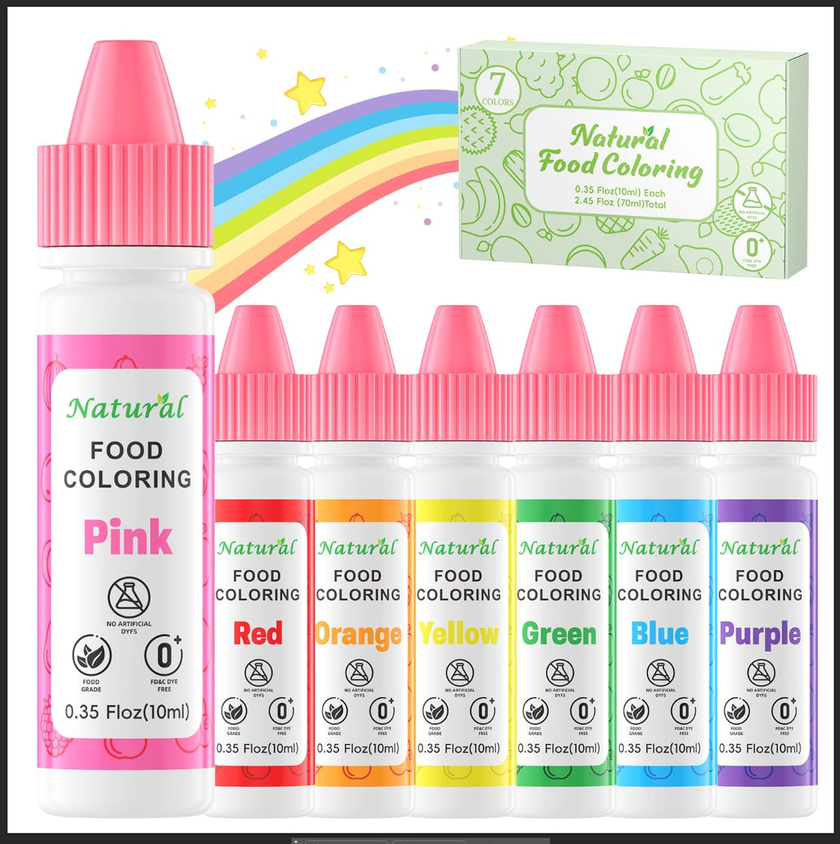 Cherrysea precision-dropper natural food coloring for controlled color