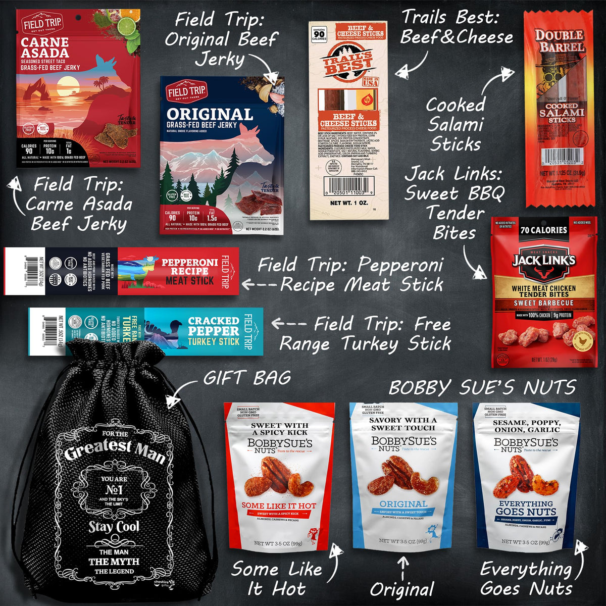 Cheshire Gifts beef jerky sticks large pack ready for office or camping trips.