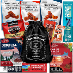Cheshire Gifts beef jerky variety pack showcases premium flavors for on-the-go snacking.