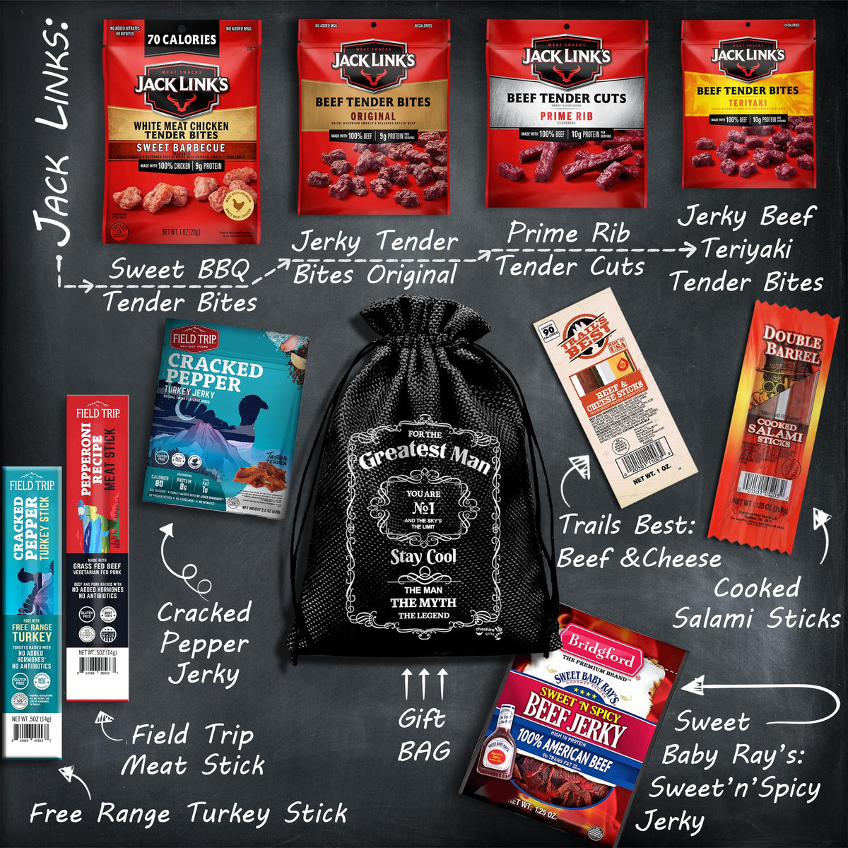 Cheshire Gifts jerky sticks assorted flavors for bold tasting and portable snacking